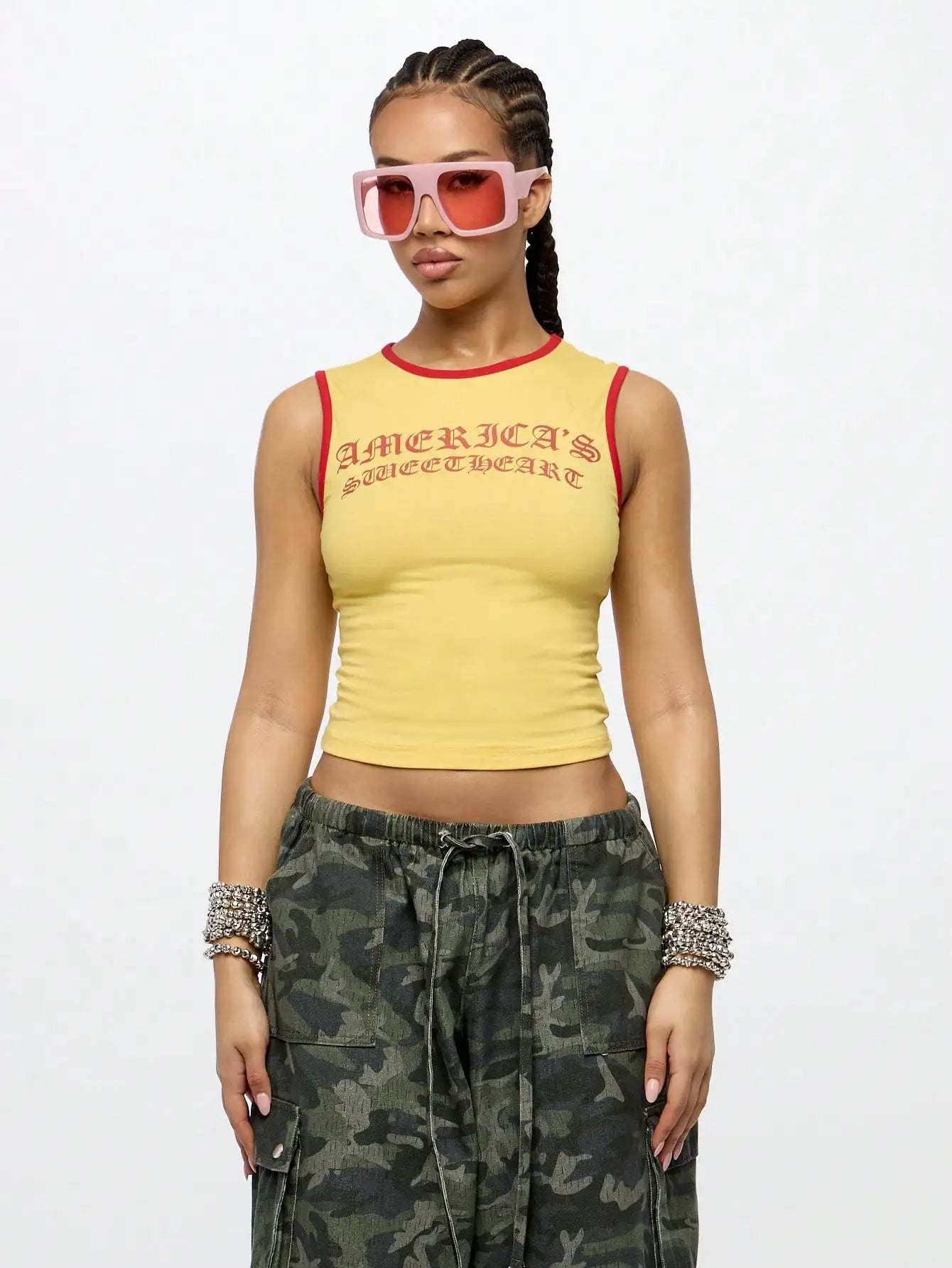 Retro Yellow Crop Tank