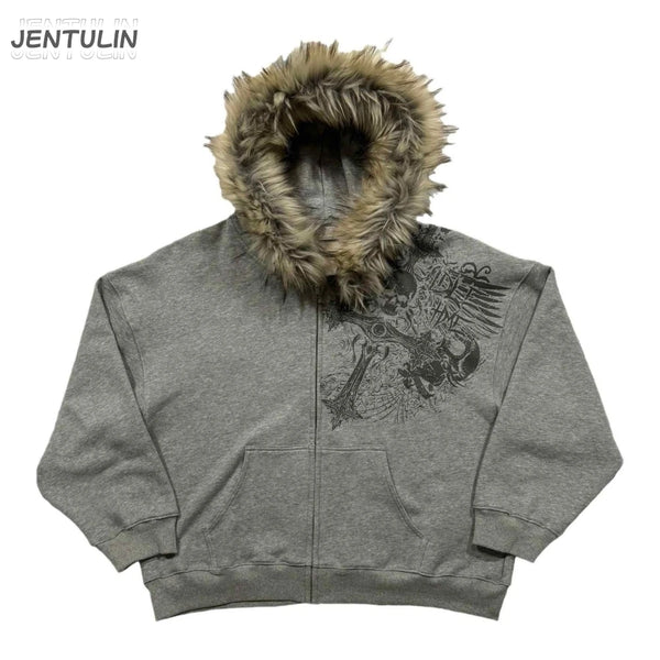 Retro Zip-Up Loose Street Hoodie