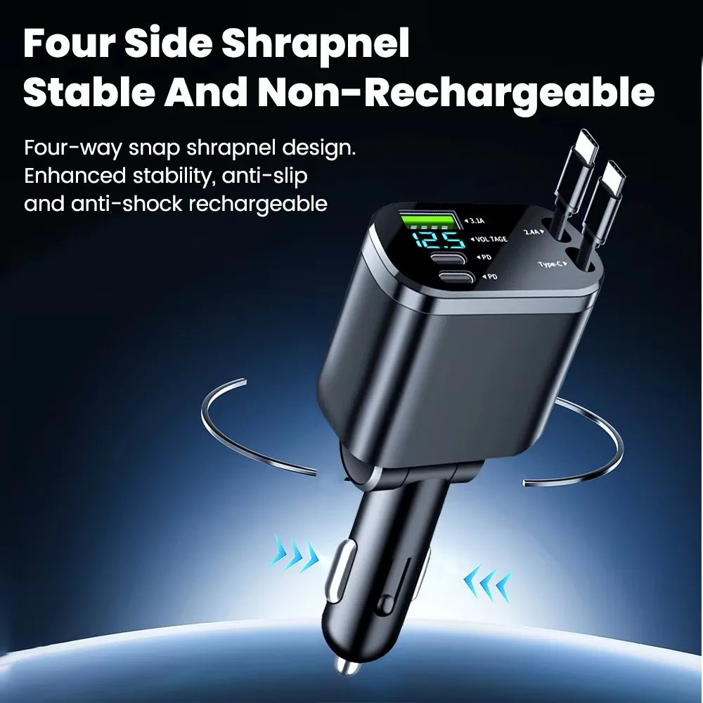 QuickCharge Pro Retractable Car Charger