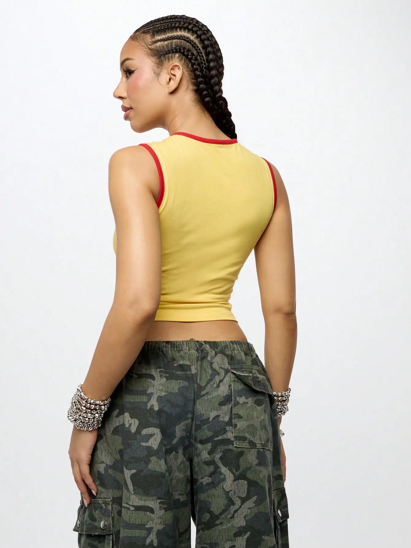 Retro Yellow Crop Tank