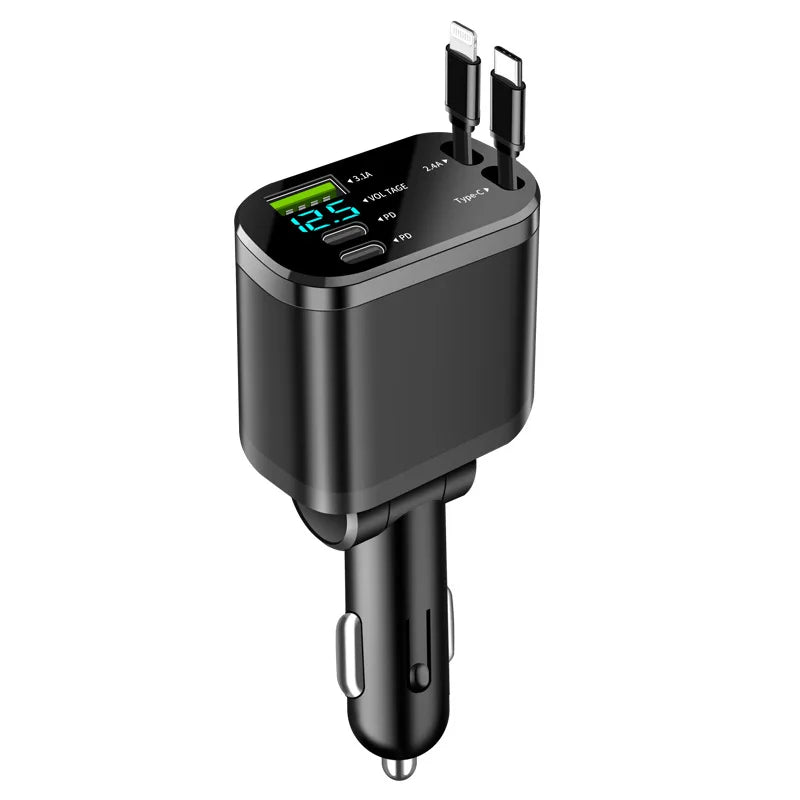 QuickCharge Pro Retractable Car Charger