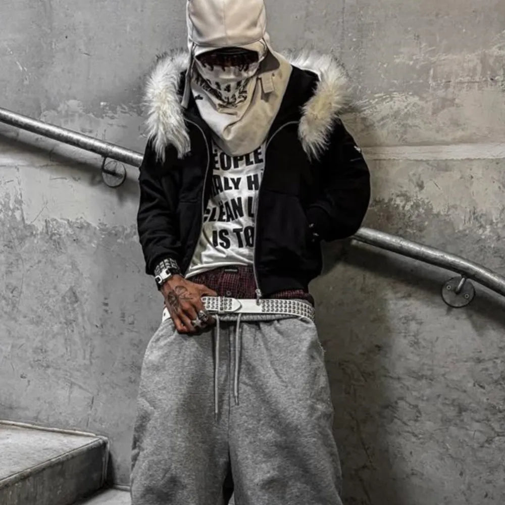 Retro Zip-Up Loose Street Hoodie