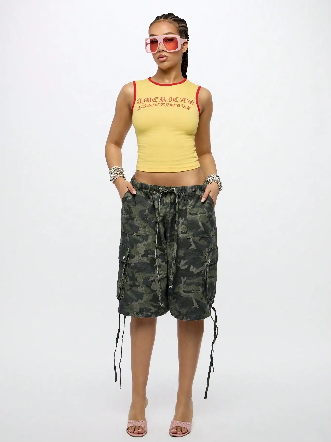 Retro Yellow Crop Tank