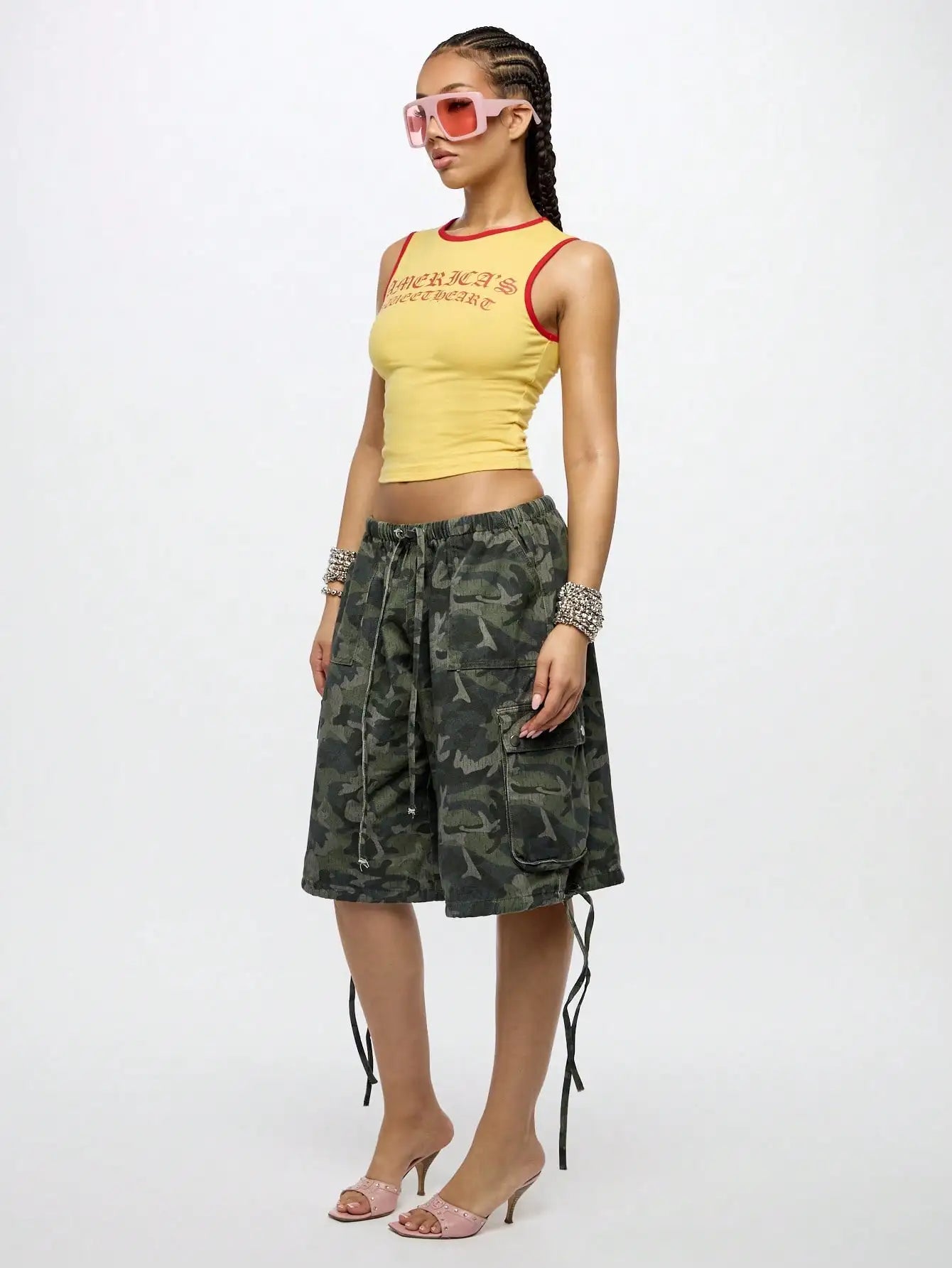 Retro Yellow Crop Tank