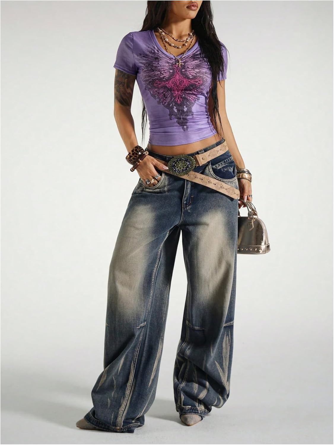 Gothic Graphic V-Neck Street Tee